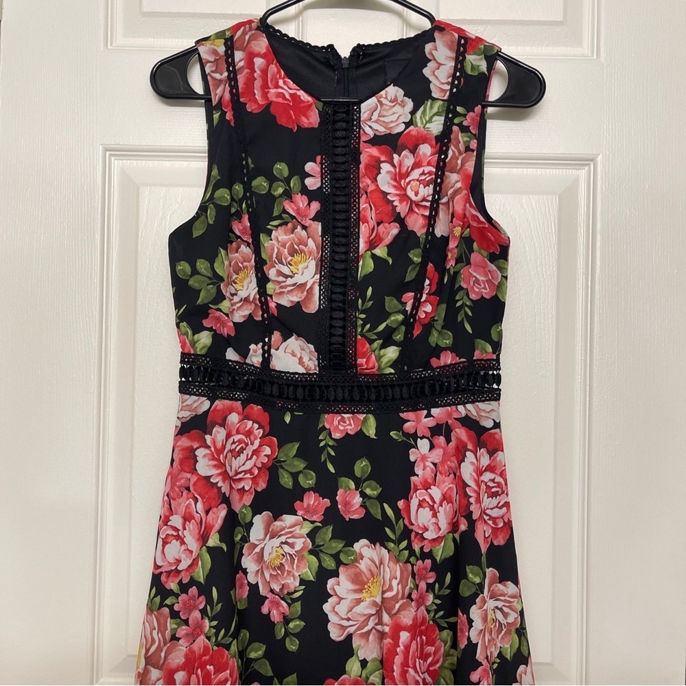 Disney Princess Black and Pink Floral Dress - Picture 2 of 12